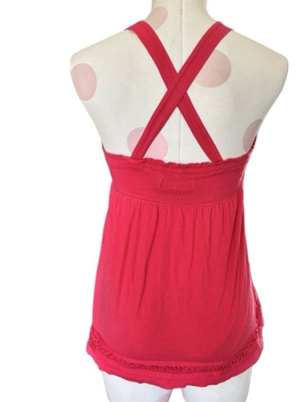 Y2K Abercrombie & Fitch Babydoll Tank Top - Red - M - Picture 2 of 8